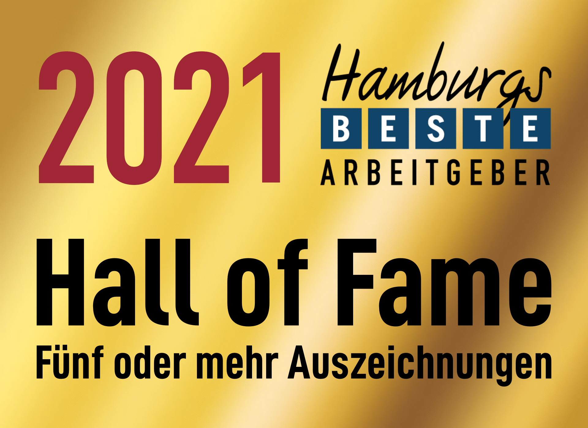 Hamburgs beste Arbeitgeber Hall of Fame 2021