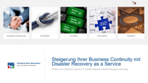 FKS Business Breakfast Online - Steigerung Ihrer Business Continuity mit Disaster Recovery as a Service aus der HamburgCloud